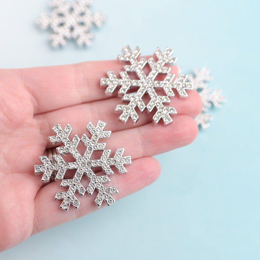 Rhinestone Large Snowflake Magnets- Set of 5