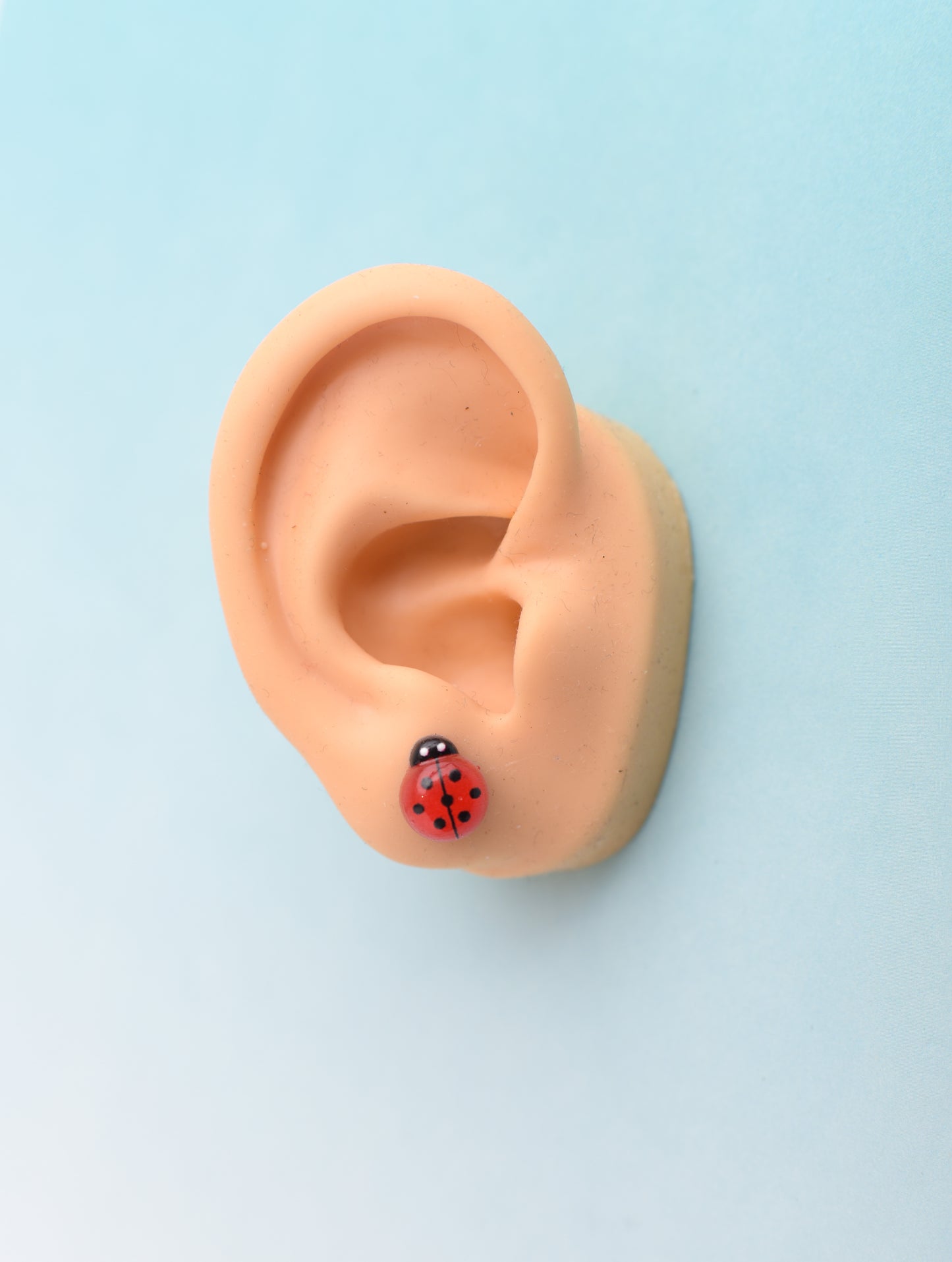 Mini Spring Bee, Rose, and Ladybug Earring Trio with Titanium Posts