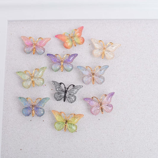 Butterfly Thumb Tacks or Magnets- Set of 10 Assorted Colors