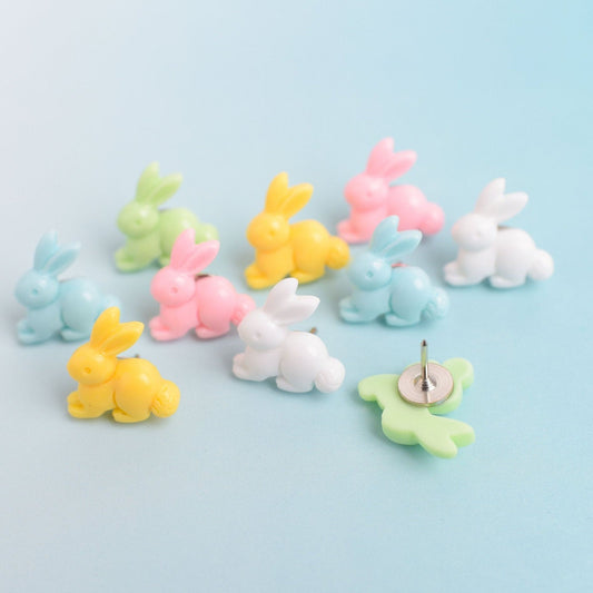 Pastel Spring Rabbit Push Pins- Set of 10