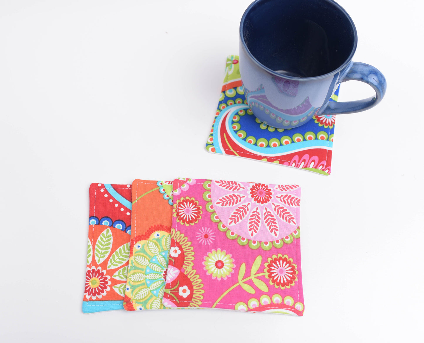 Gypsy Bandana Fabric Coasters- Set of 4