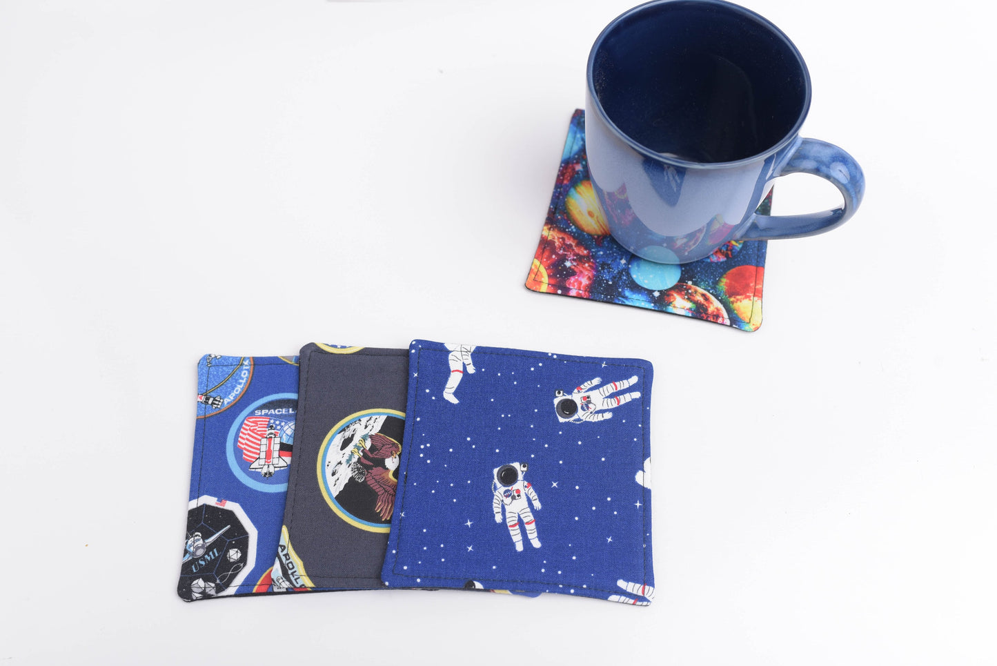 Assorted Space Fabric Coasters- Set of 4