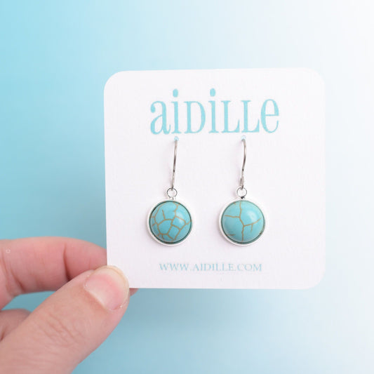 Turquoise Dangle Earrings with Titanium Ear Wires