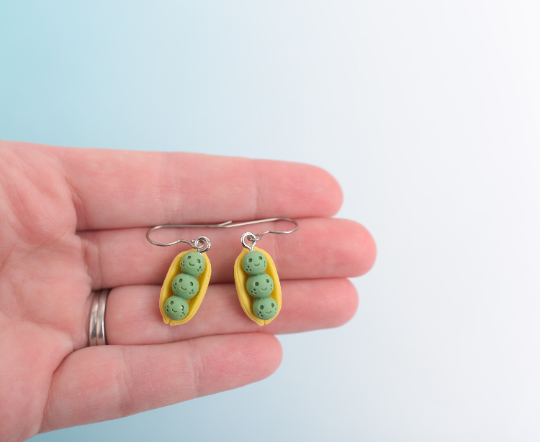 Kawaii Veggie Earrings with Titanium Posts- Choose Radish, Peas in Pod, Broccoli, or Mushroom