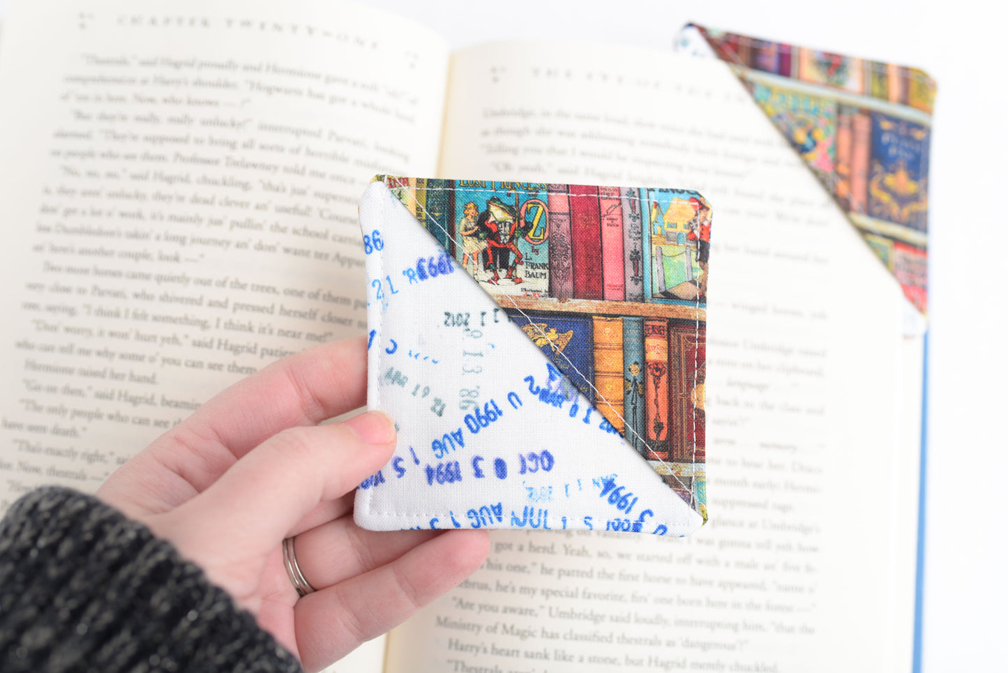 Book Library Card Handmade Fabric Corner Bookmark