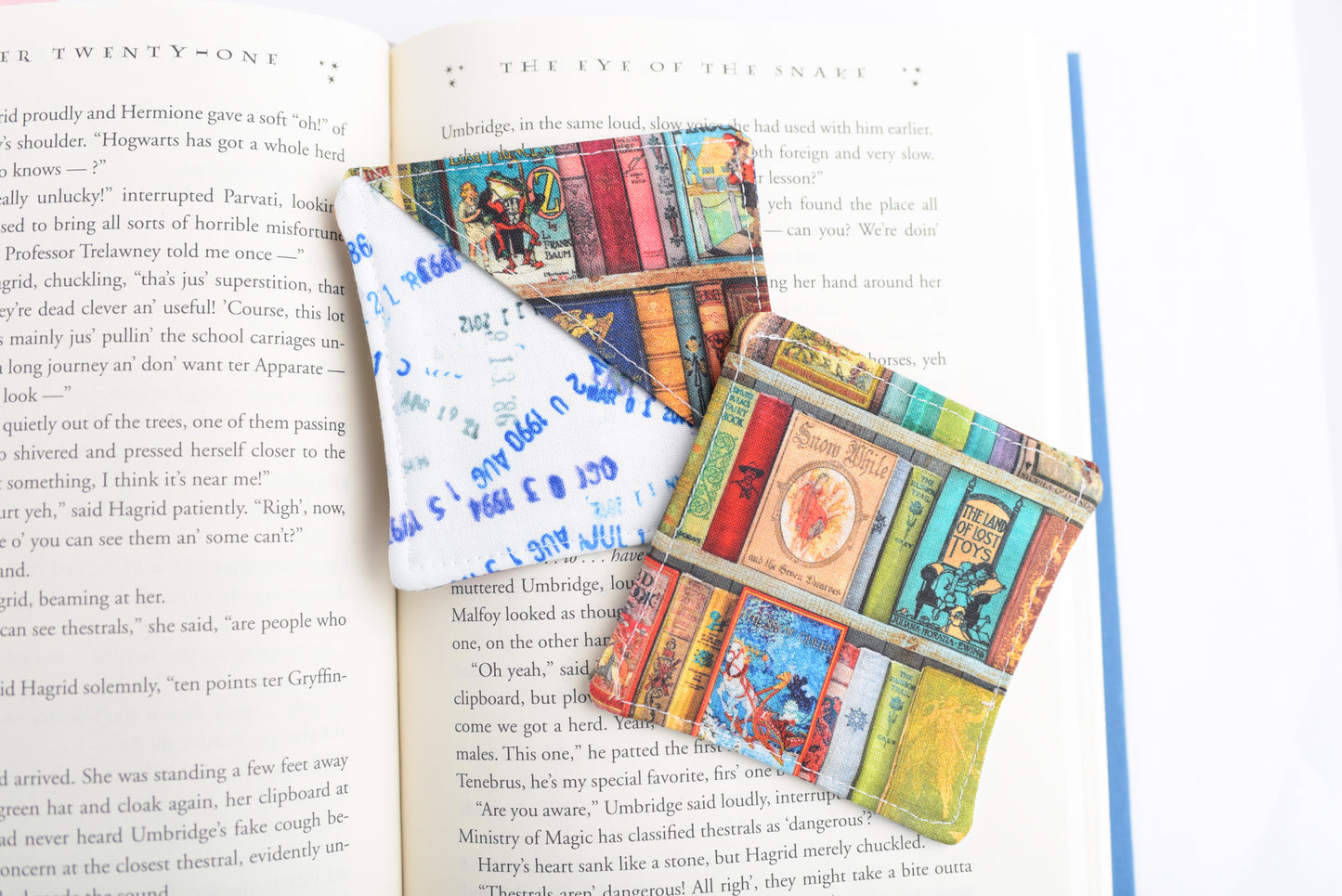 Book Library Card Handmade Fabric Corner Bookmark