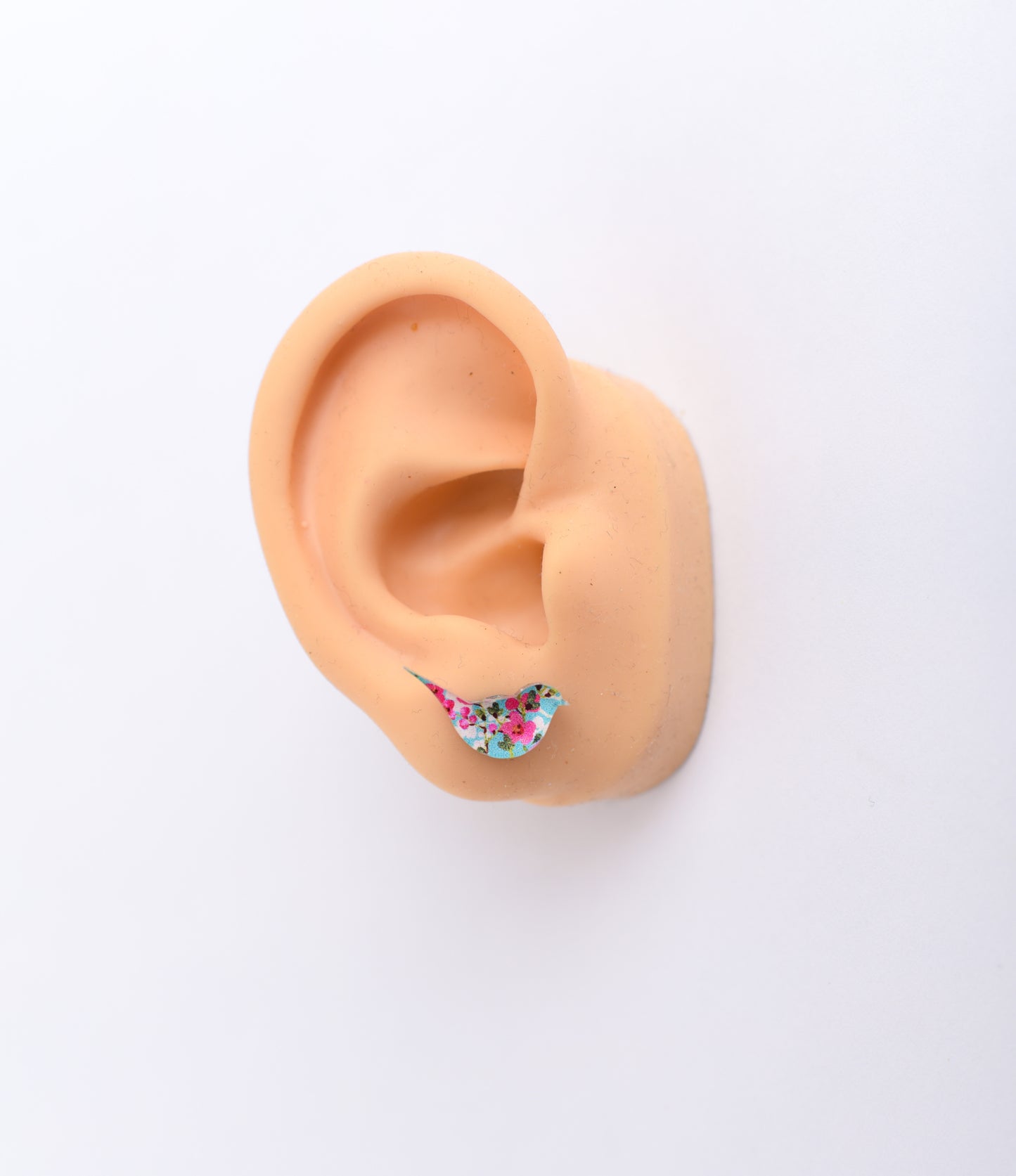 Cherry Blossom Bird Earrings with Titanium Posts