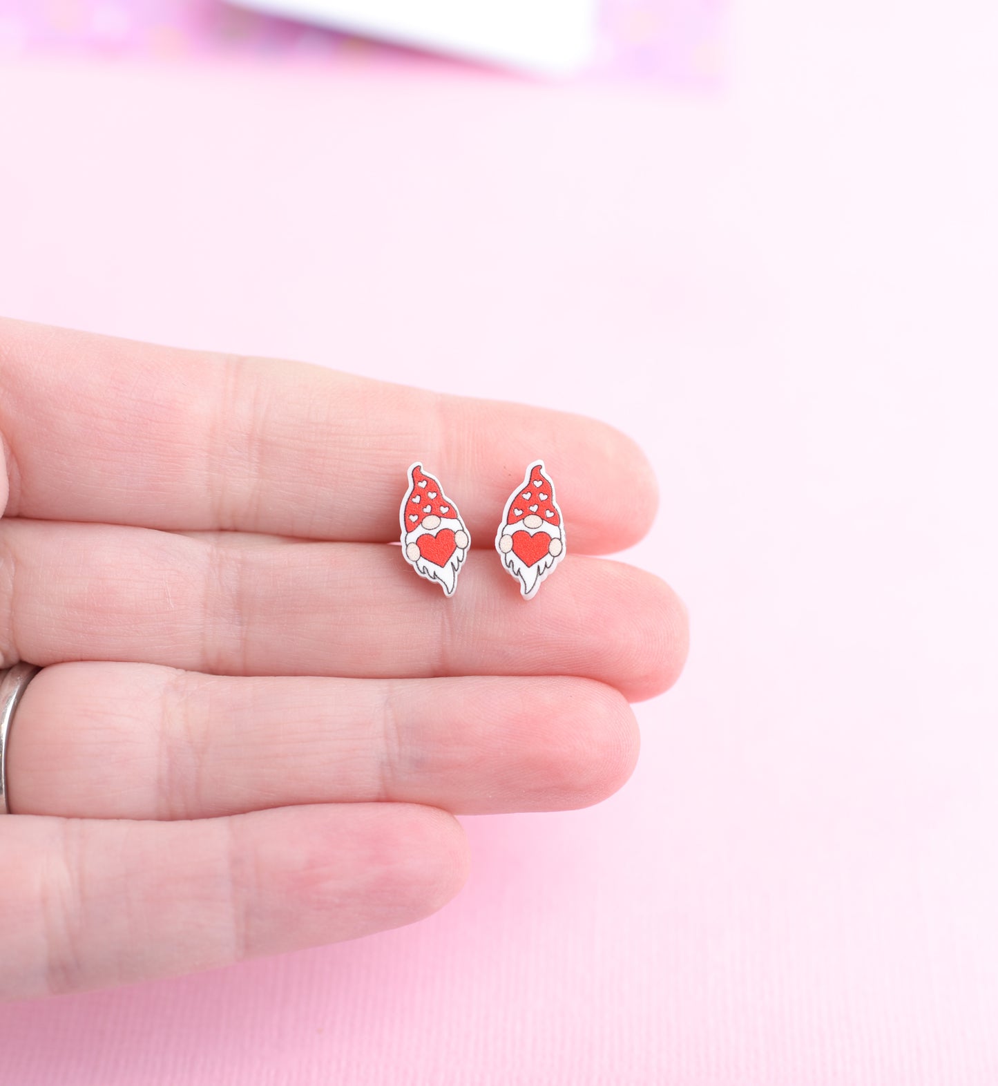 Love Gnome Heart Earrings with Titanium Posts