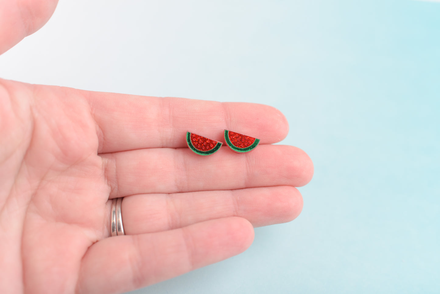 Watermelon Earrings with Titanium Posts