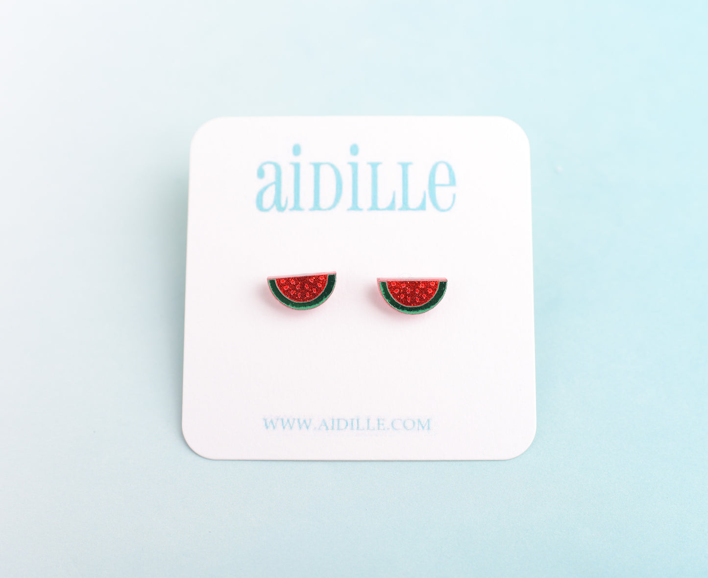 Watermelon Earrings with Titanium Posts