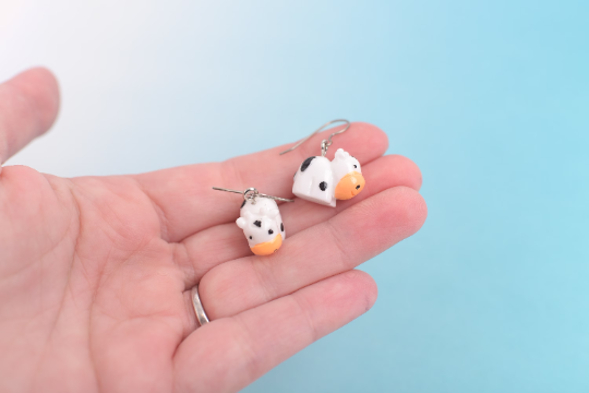Barnyard Animal Earrings with Titanium Ear Wires- Pig, Cow, or Chicken
