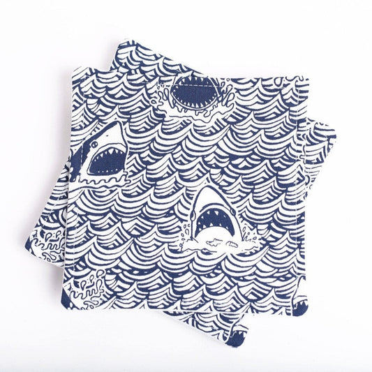 Shark Fabric Coasters- Set of 4