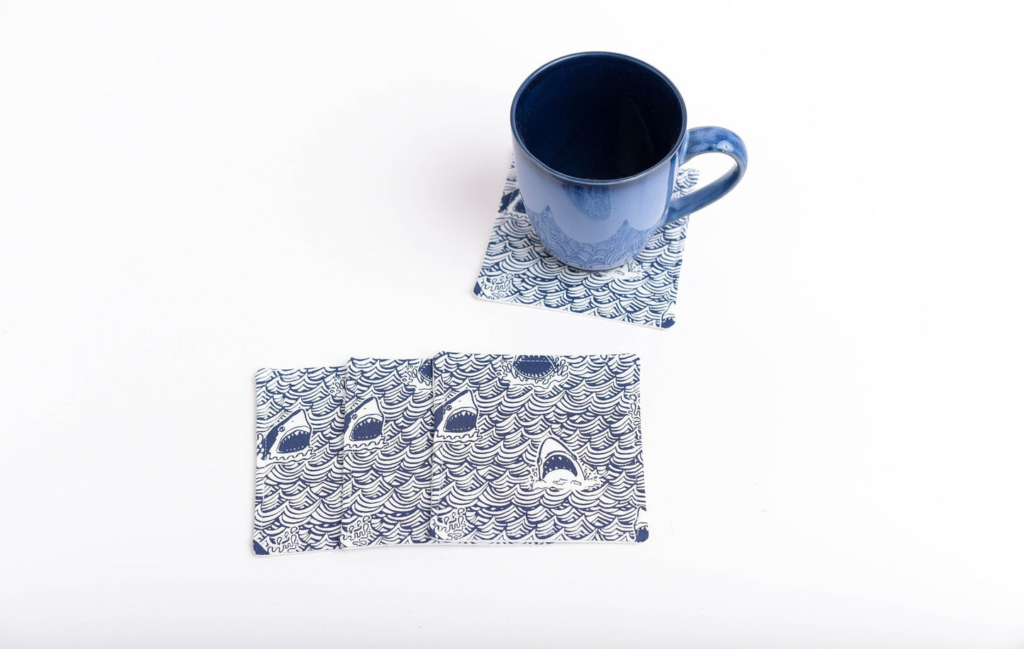 Shark Fabric Coasters- Set of 4