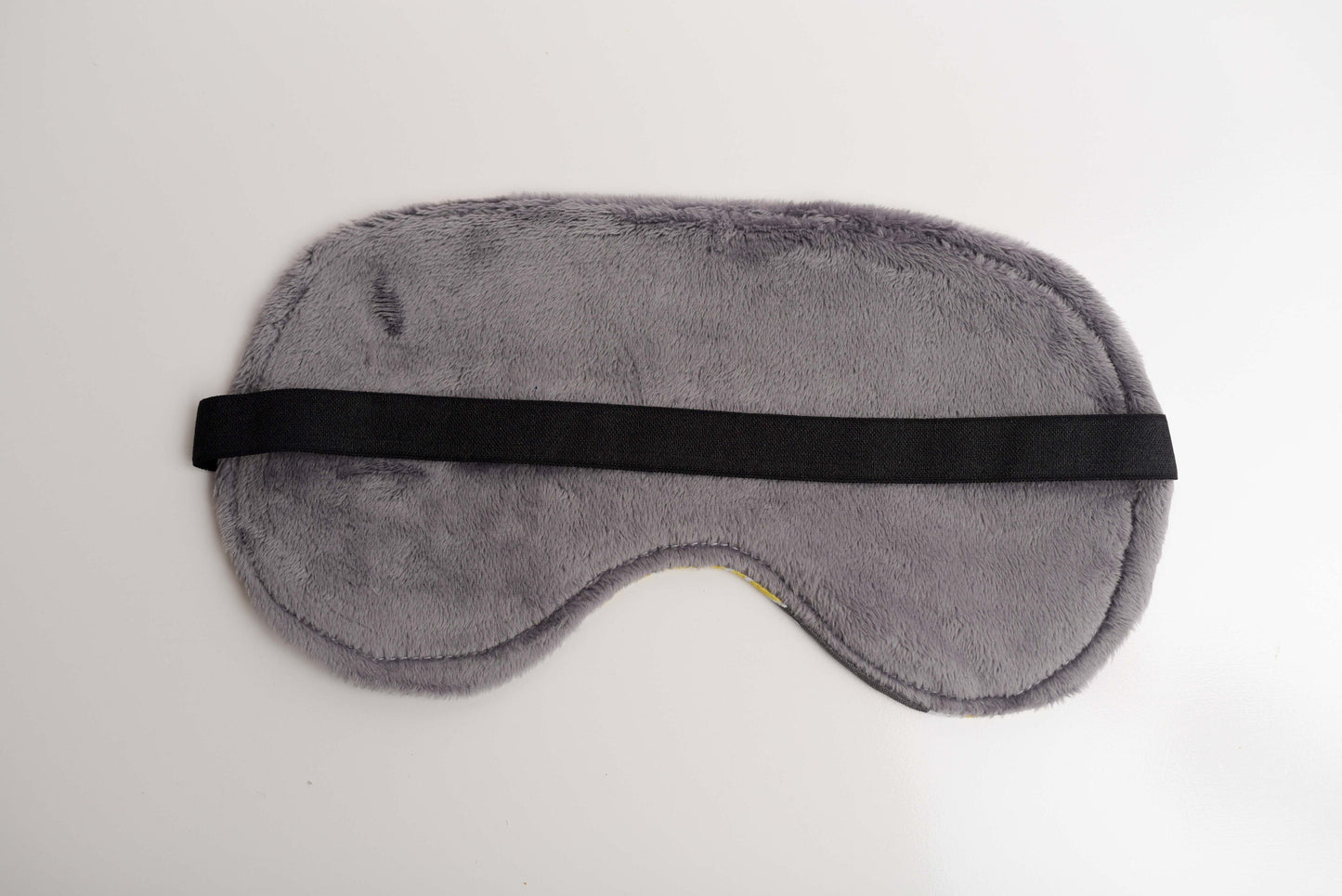 Gray and Yellow Floral Sleep Mask with Soft Minky Backing