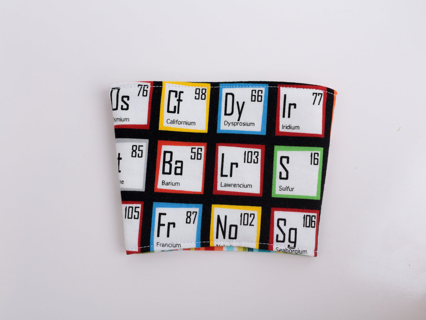 Periodic Table of Elements Reversible Fabric Coffee Sleeve