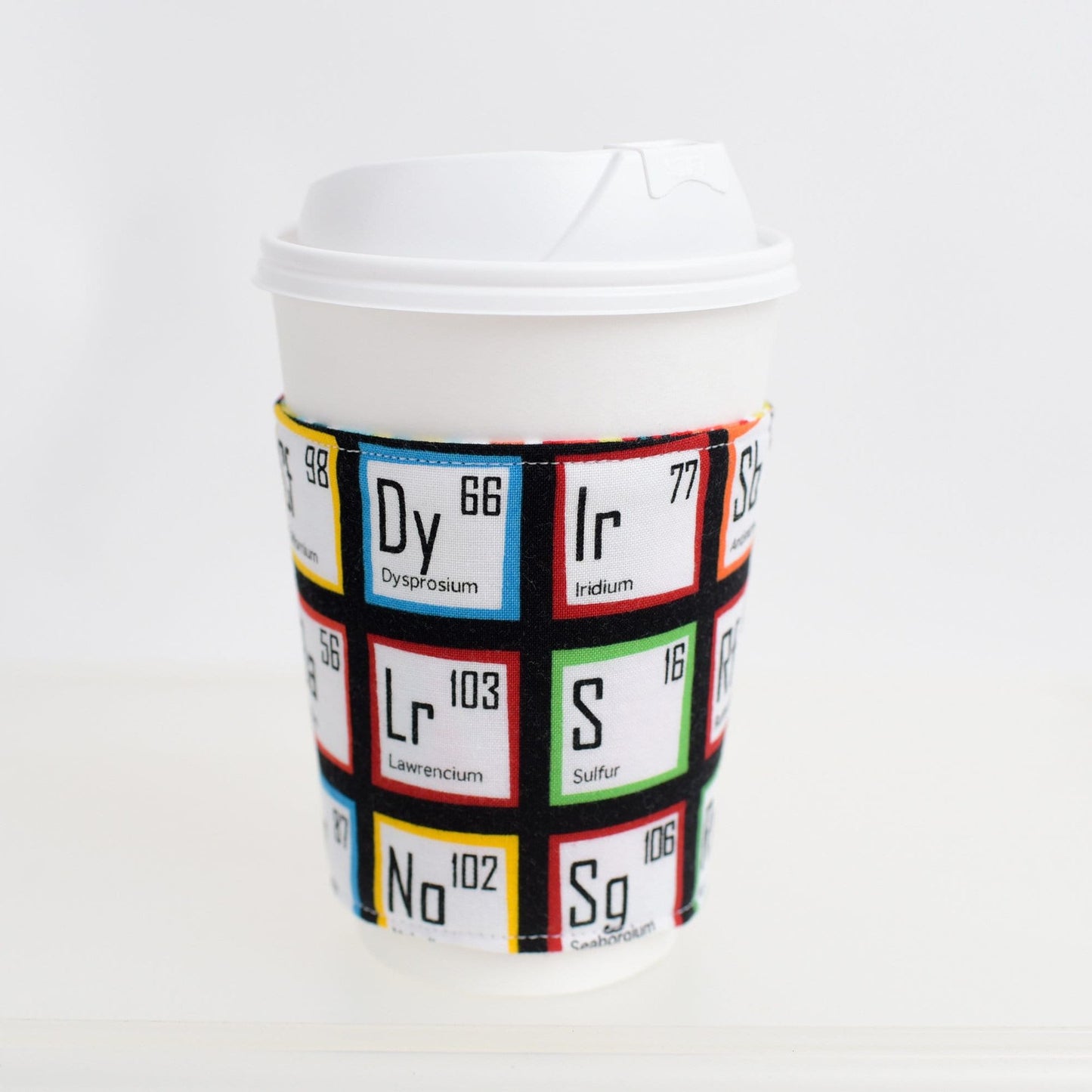 Periodic Table of Elements Reversible Fabric Coffee Sleeve