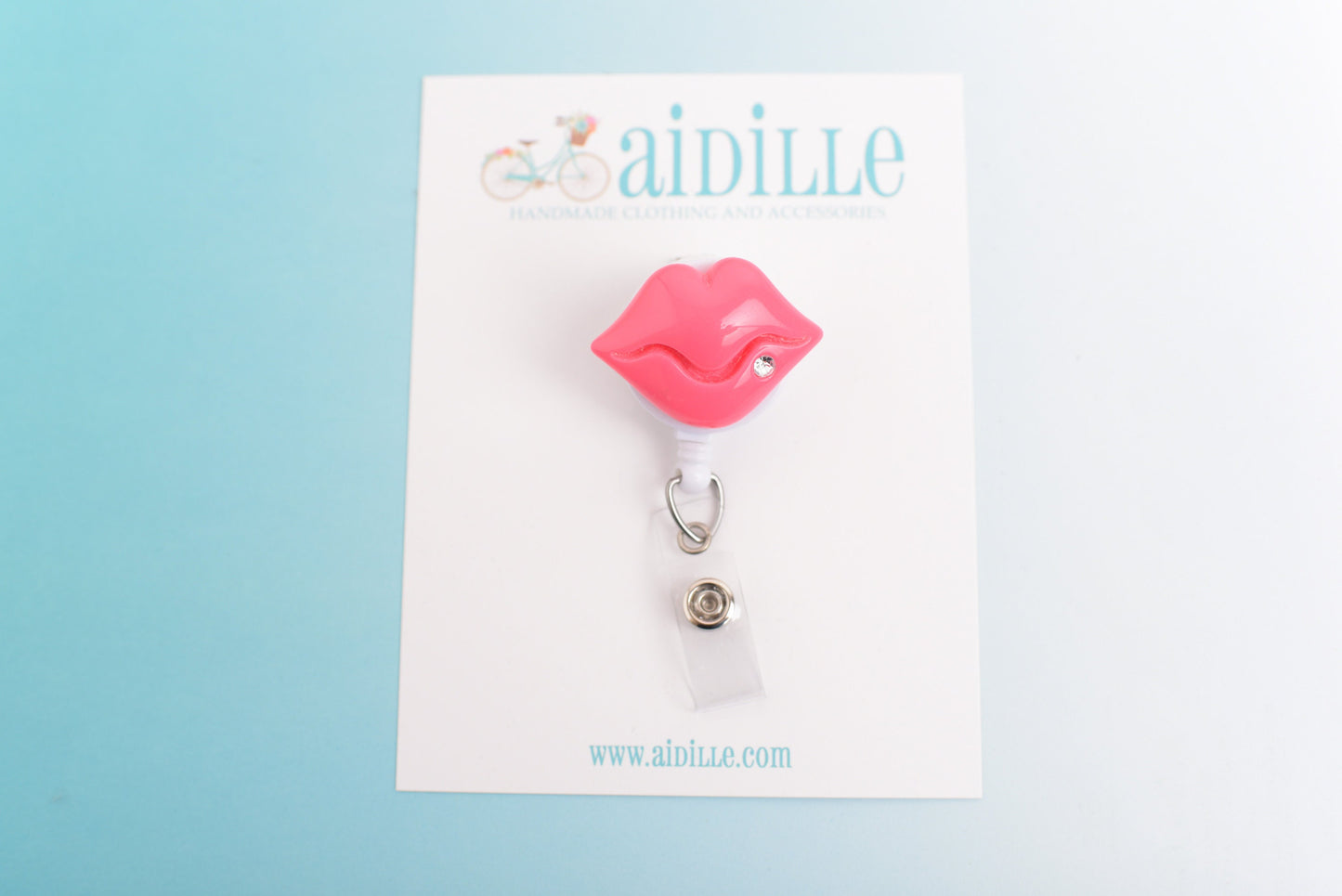 Hot Lips Badge Reel- Red, Hot Pink, or Pink