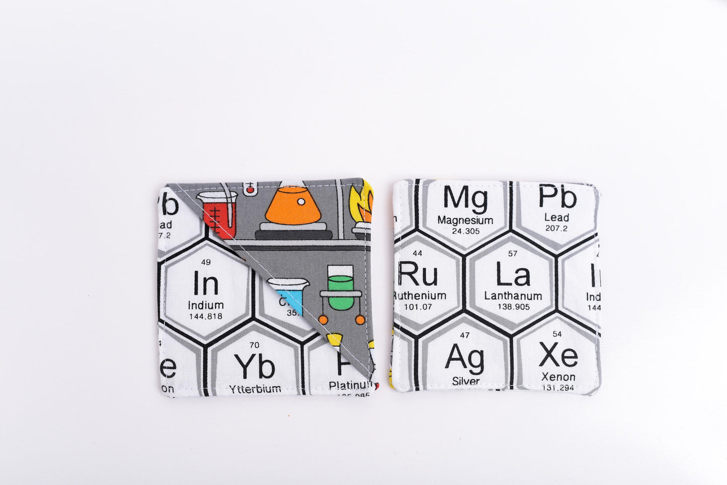 Chemistry Lab & Periodic Table of Elements Handmade Fabric Corner Bookmark
