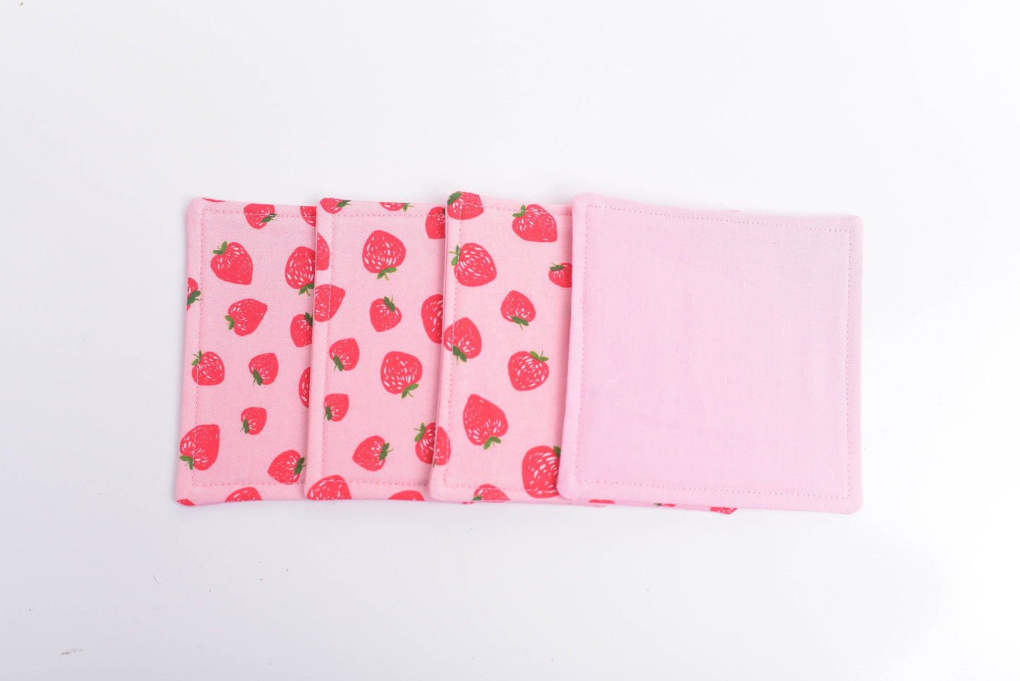 Strawberry Fabric Coasters- Set of 4