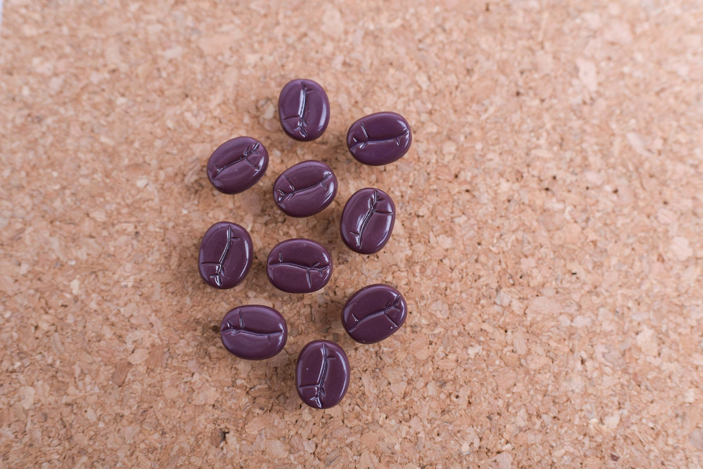 Coffee Bean Push Pins- Set of 10