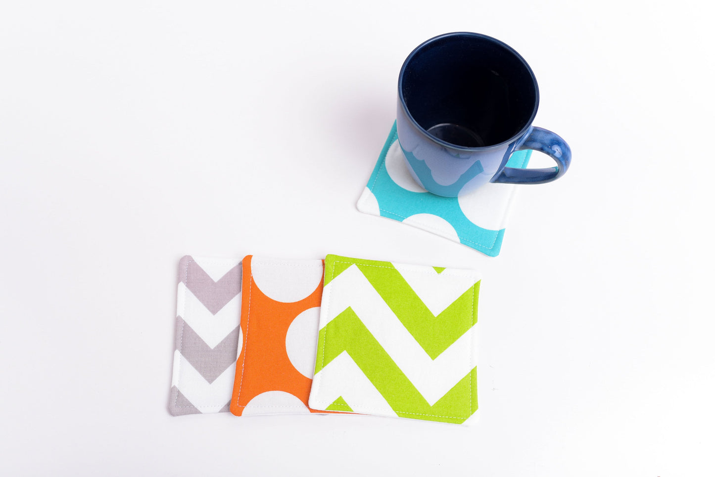 Bold Mod Fabric Coasters- Set of 4