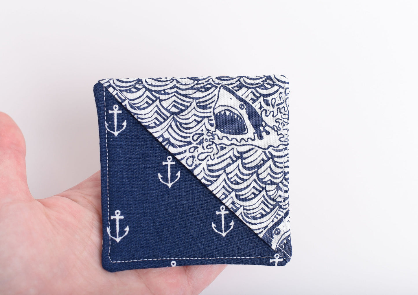 Shark & Anchor Handmade Fabric Corner Bookmark