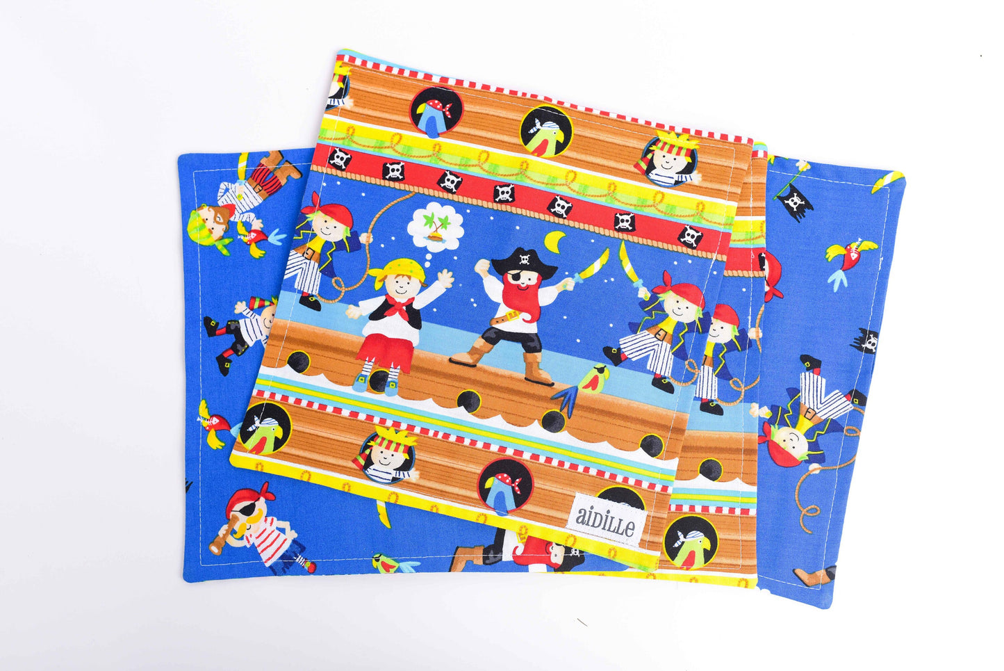 Pirate Lunchbox 9"Fabric Napkins- Set of 4