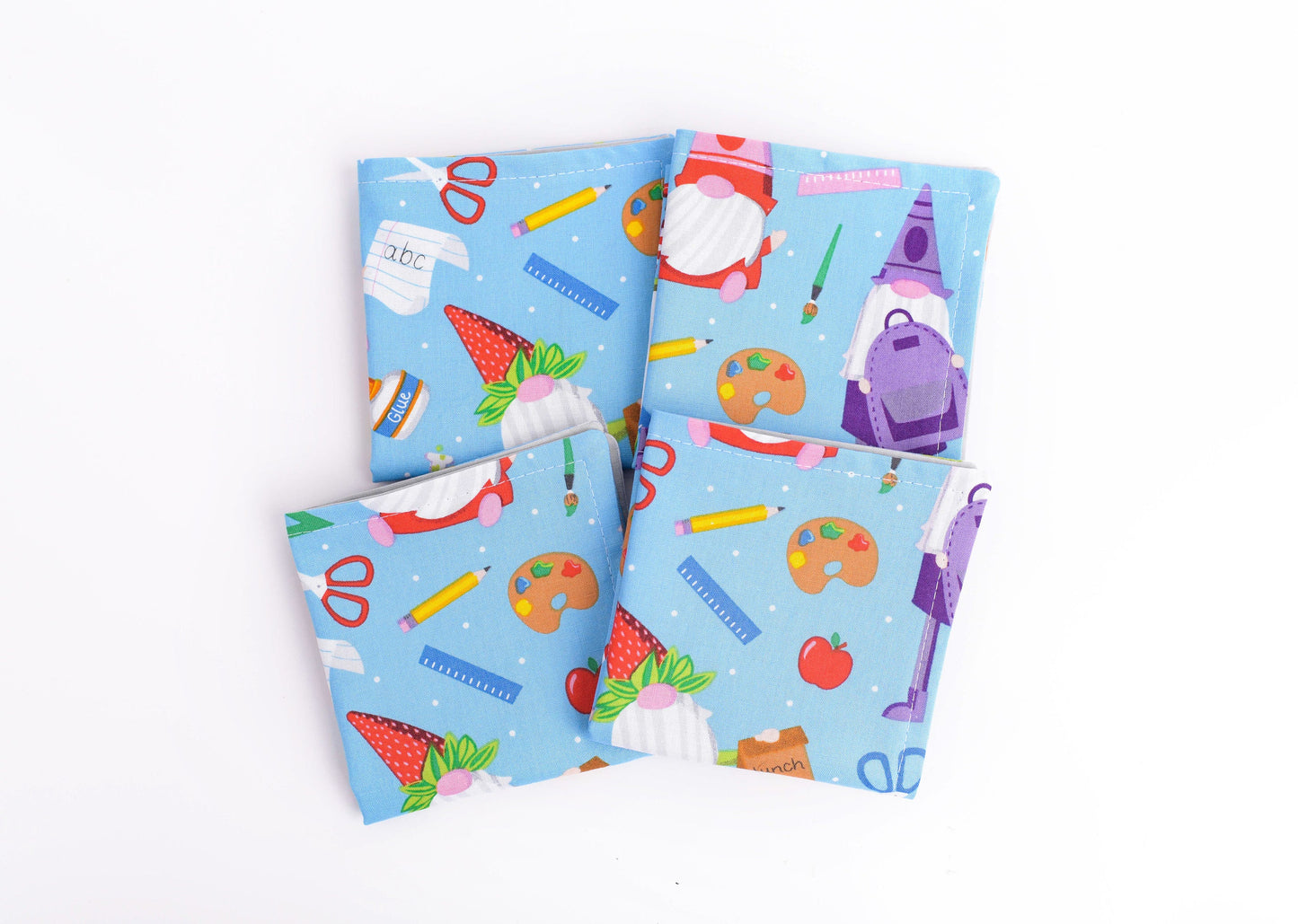 Back to School Gnome 9" Lunchbox Napkins- Set of 4