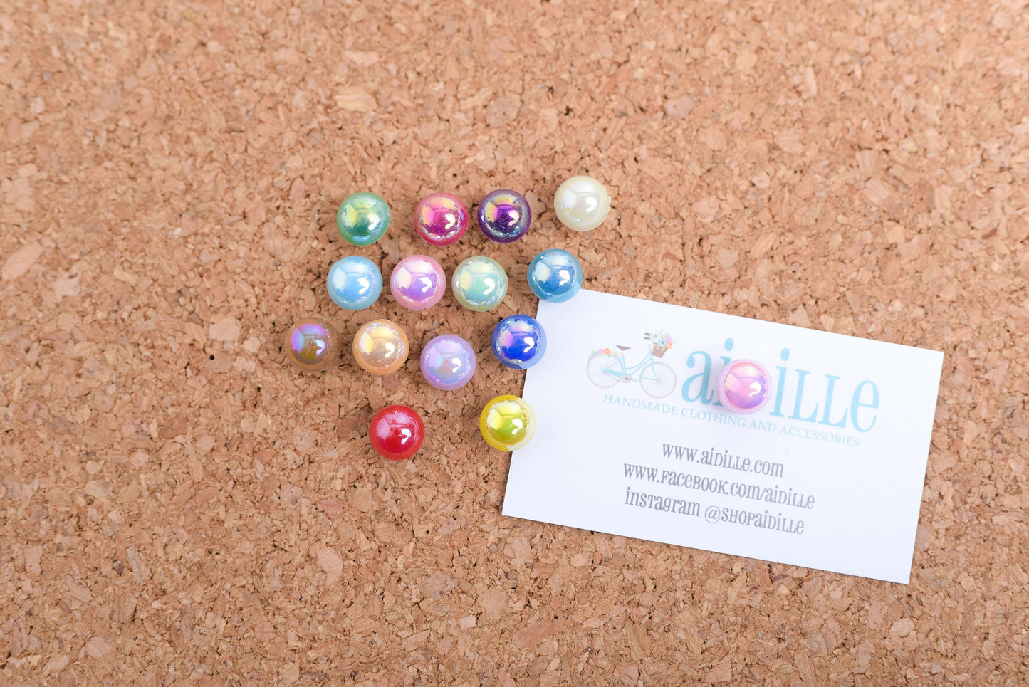 Colorful Little Pearl Push Pins- Set of 15
