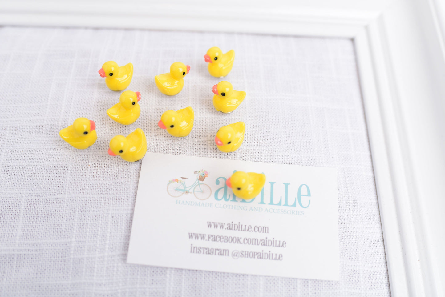Tiny Rubber Duckie Push Pins- Set of 10
