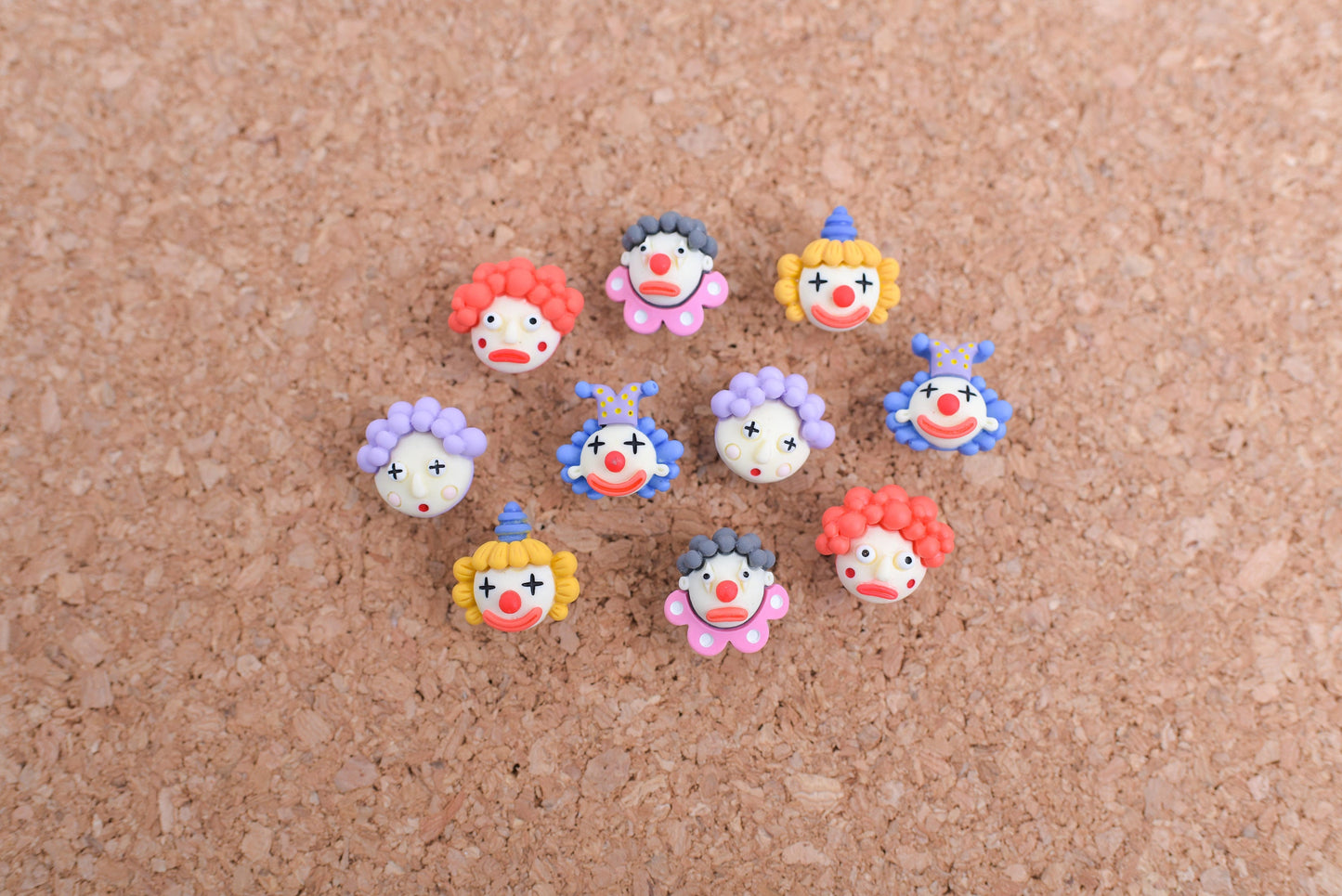 Cute Clown Push Pins- Set of 8