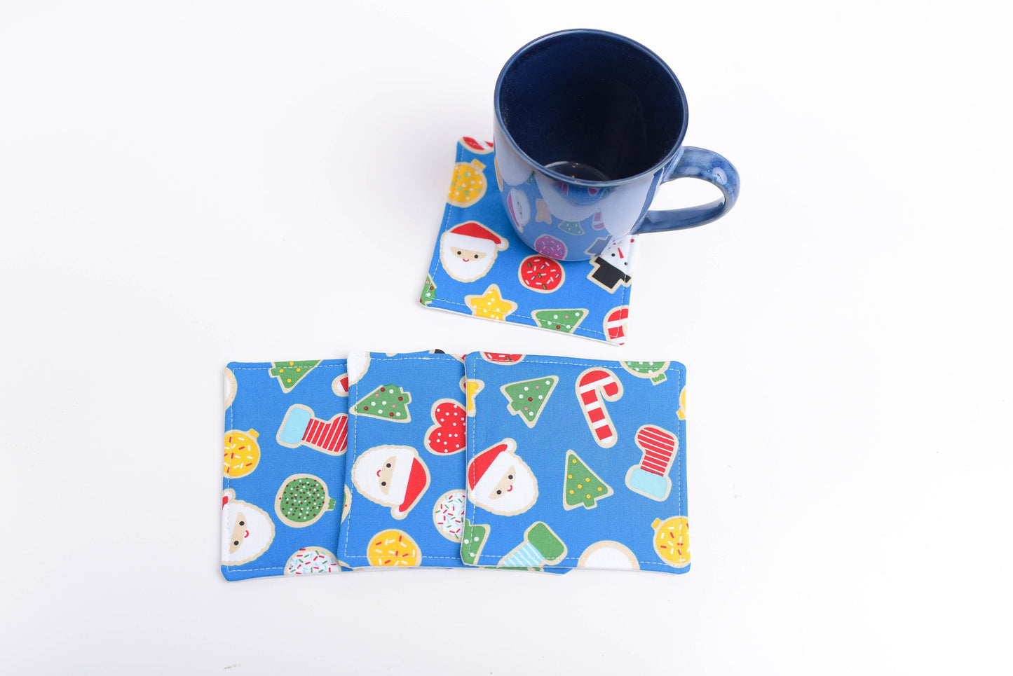 Christmas Cookie Fabric Coasters- Set of 4