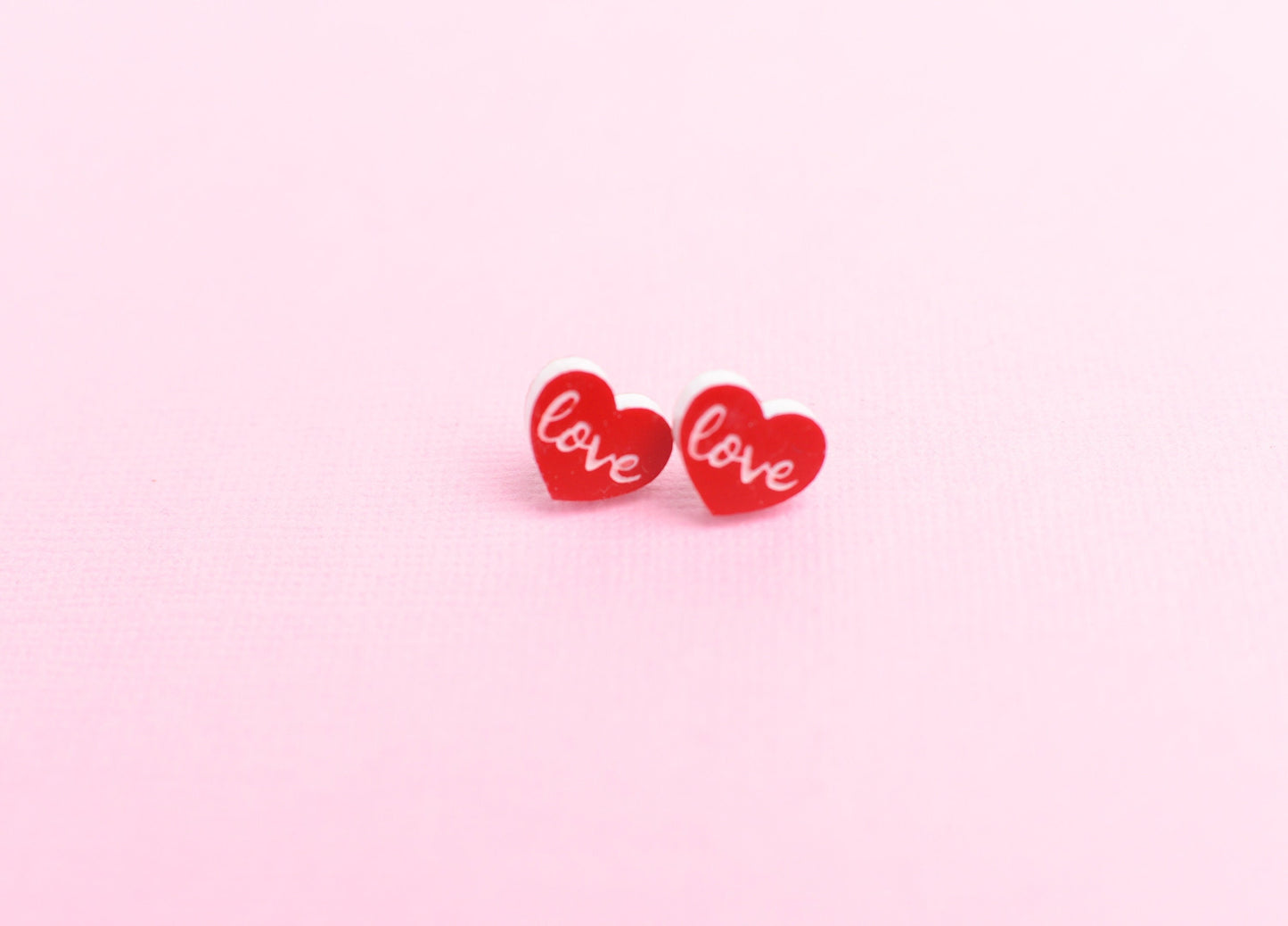 Love Heart Earrings with Titanium Posts