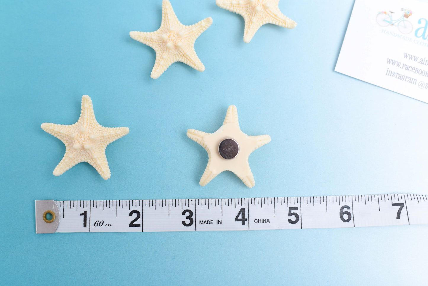 Large Resin Starfish Magnets- Set of 4