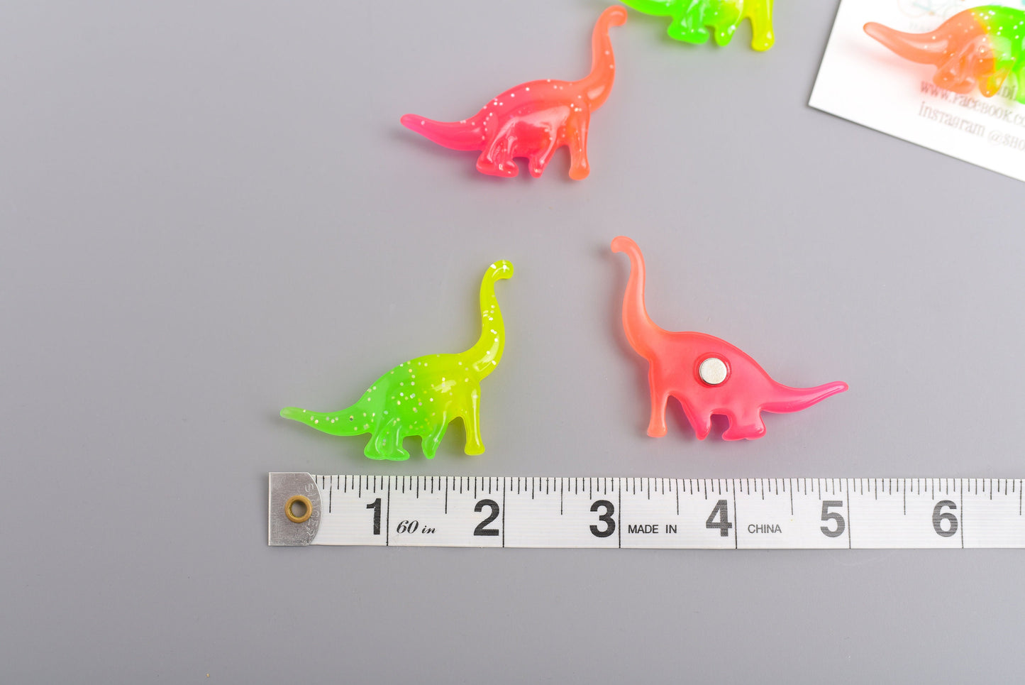 Large Neon Dinosaur Magnets- Set of 5
