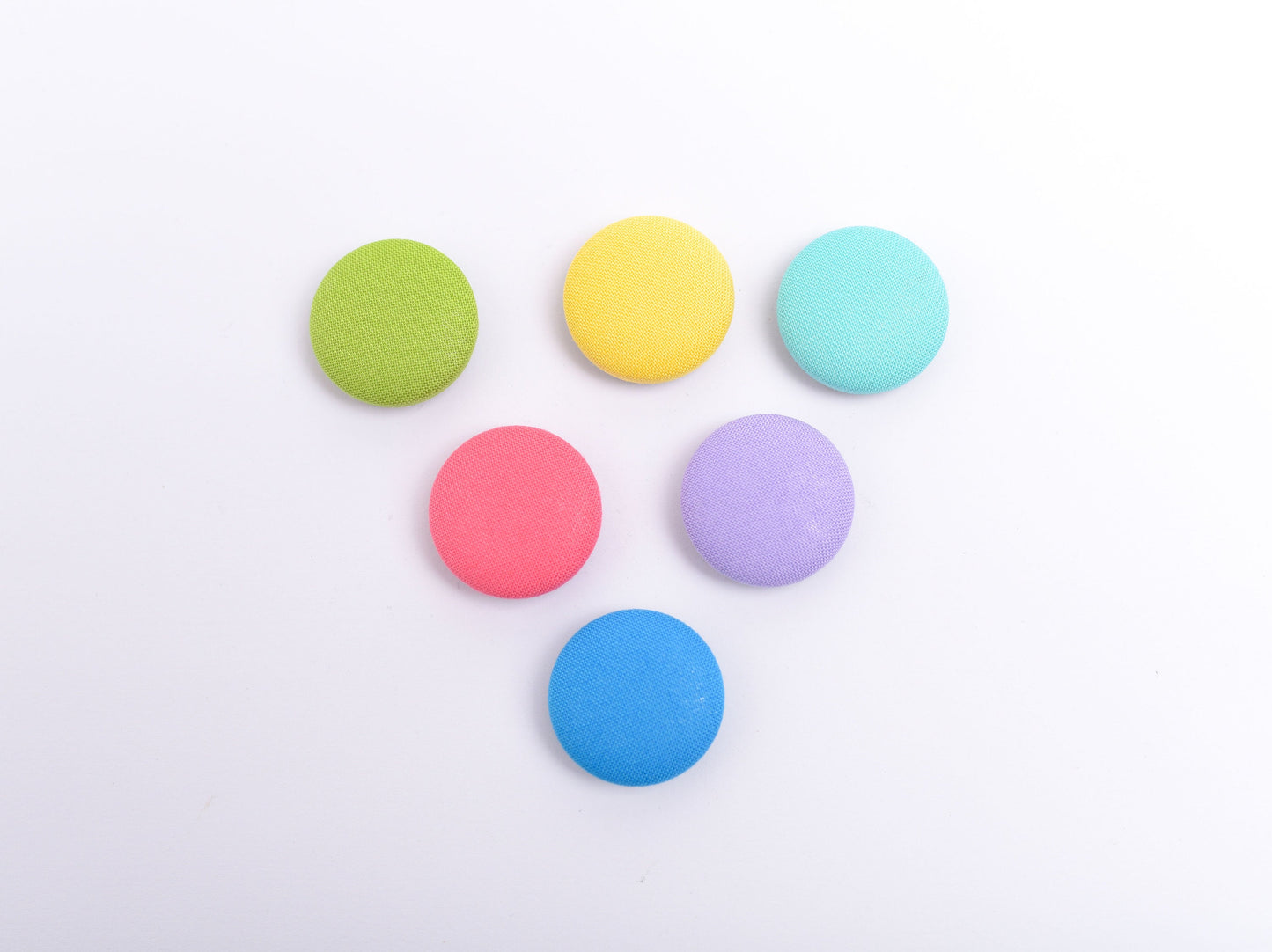 Rainbow Fabric Button Magnets- Set of 6