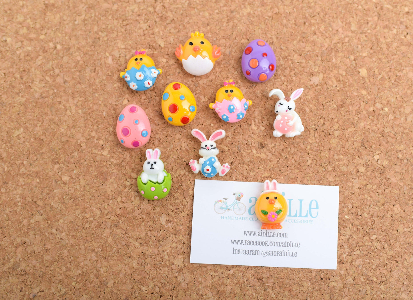 Assorted Easter Push Pins- Set of 10