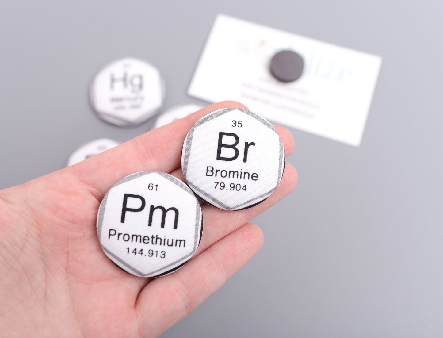 Periodic Table Magnets with Assorted Elements- Set of 6