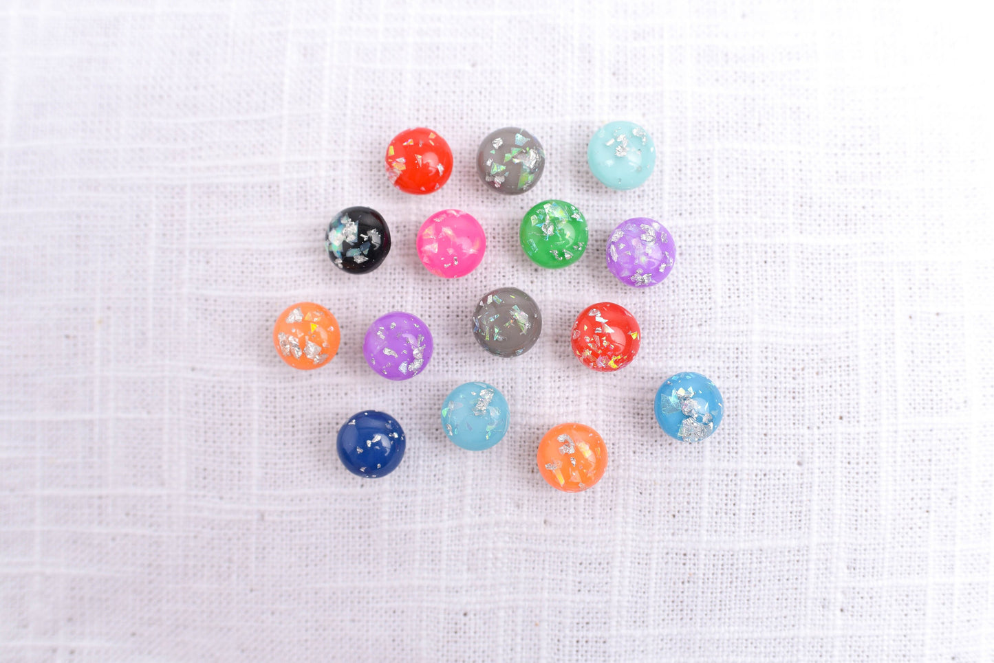 Colorful Iridescent Foil Resin Push Pins- Set of 15