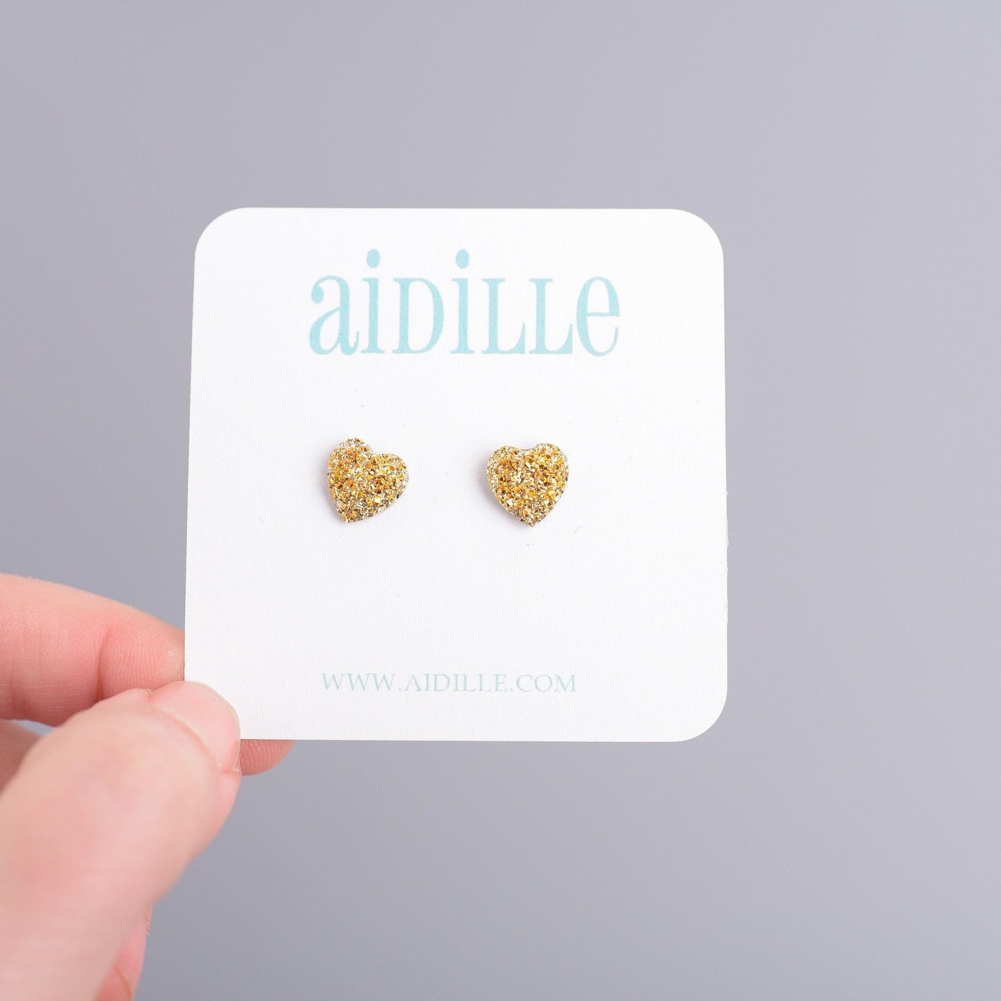 Little Gold Glitter Earrings with Titanium Posts