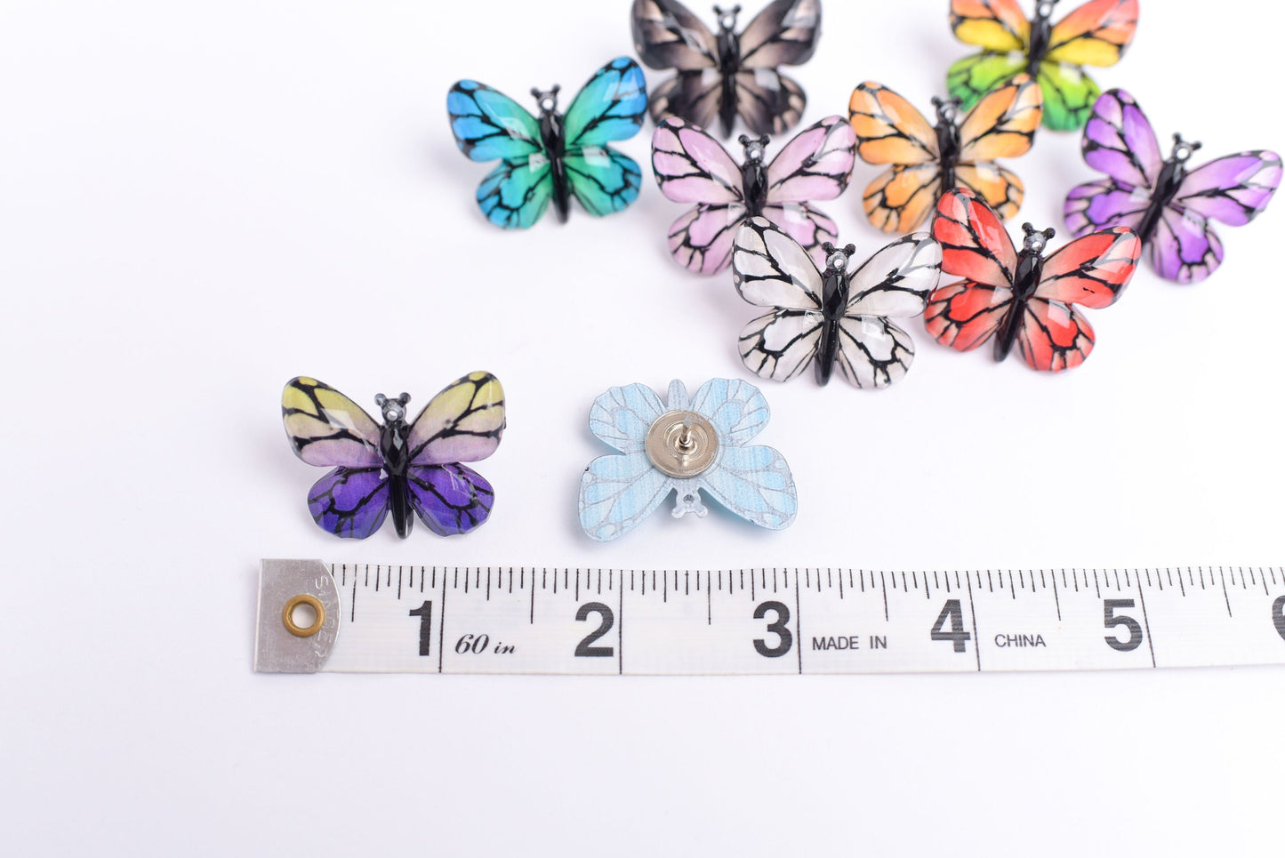 Vibrant Butterfly Push Pins or Magnets- Set of 10
