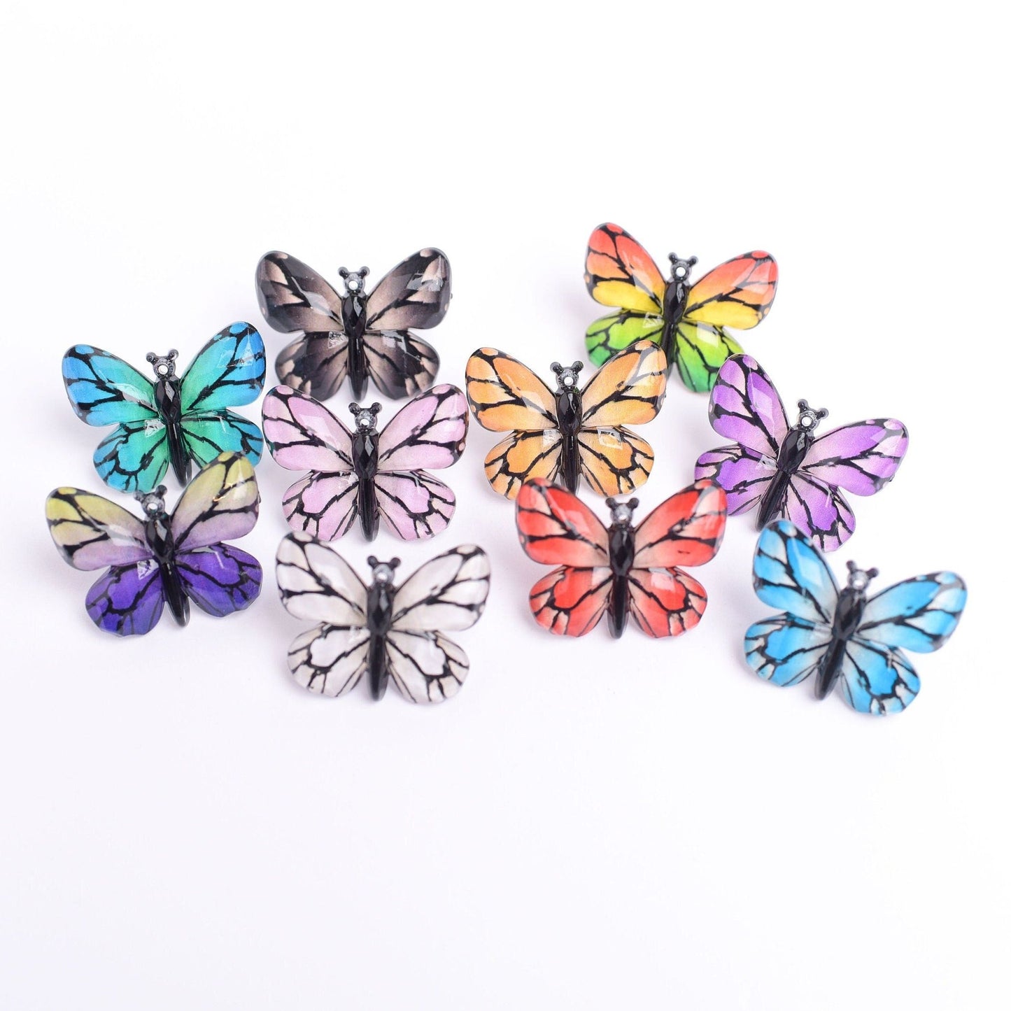 Vibrant Butterfly Push Pins or Magnets- Set of 10