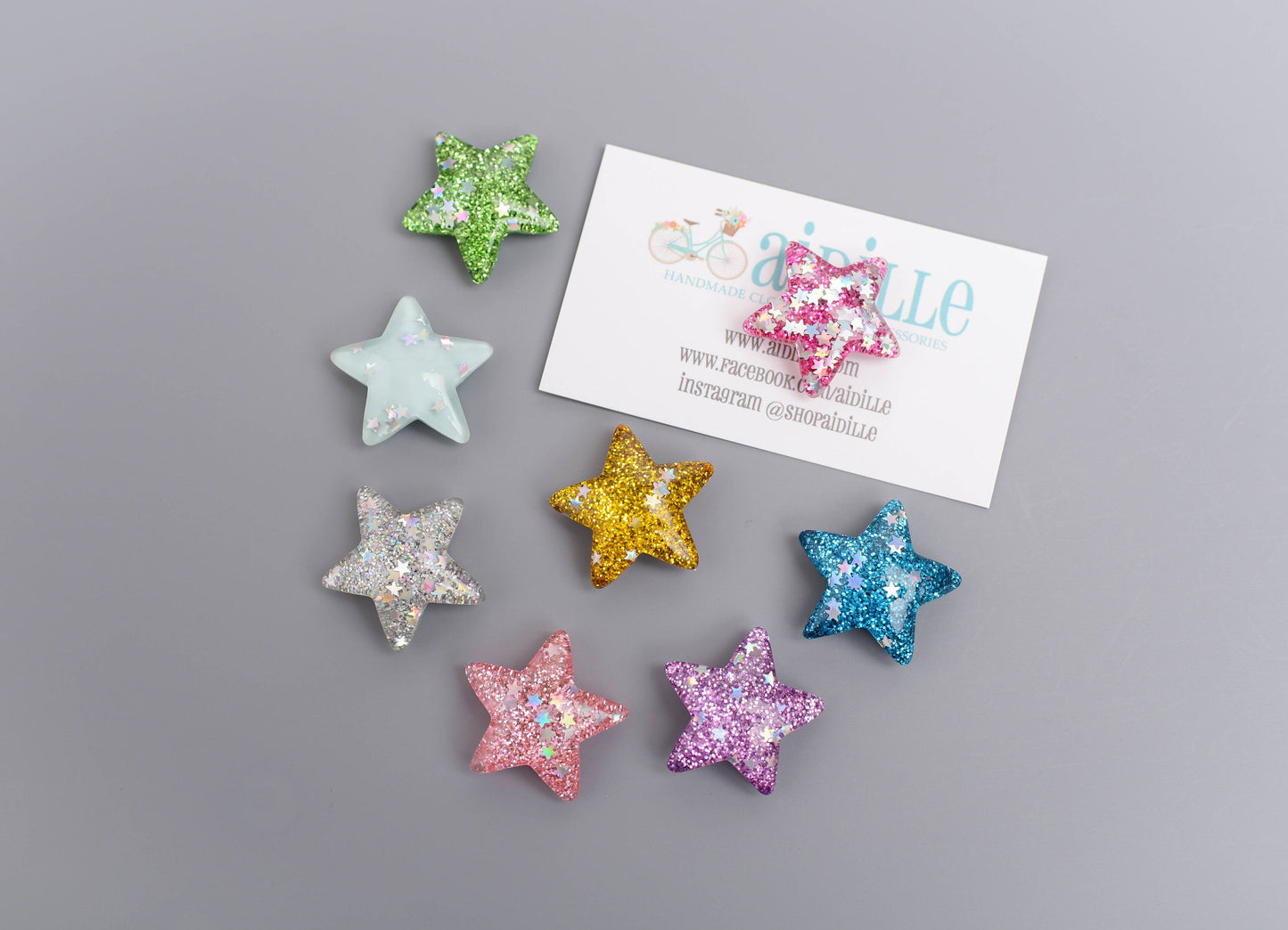 Glitter Star Magnets- Set of 8