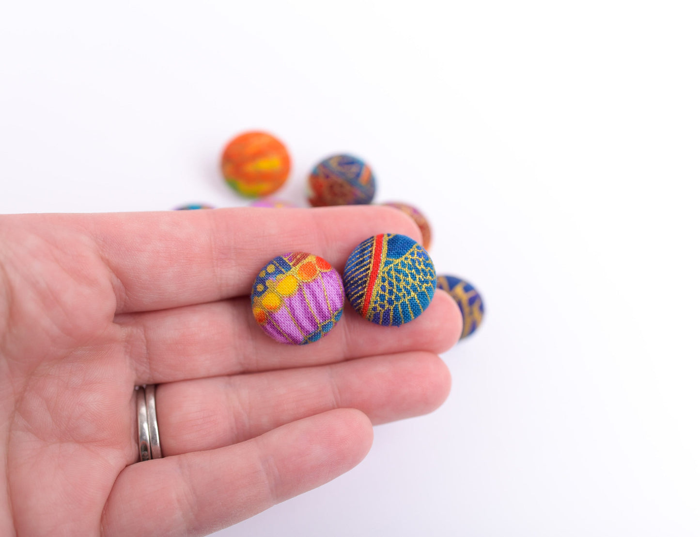 Cleopatra Fabric Button Push Pins- Set of 10