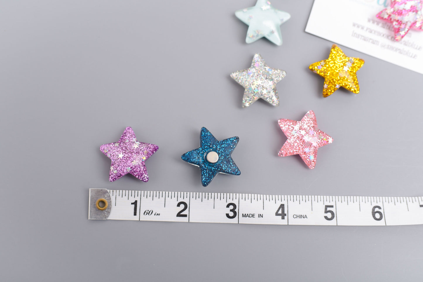 Glitter Star Magnets- Set of 8