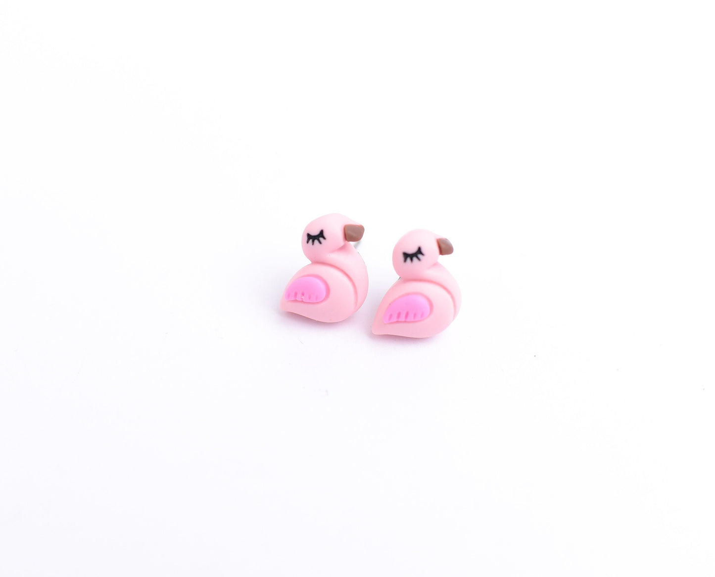 Pink Flamingo Earrings with Titanium Posts