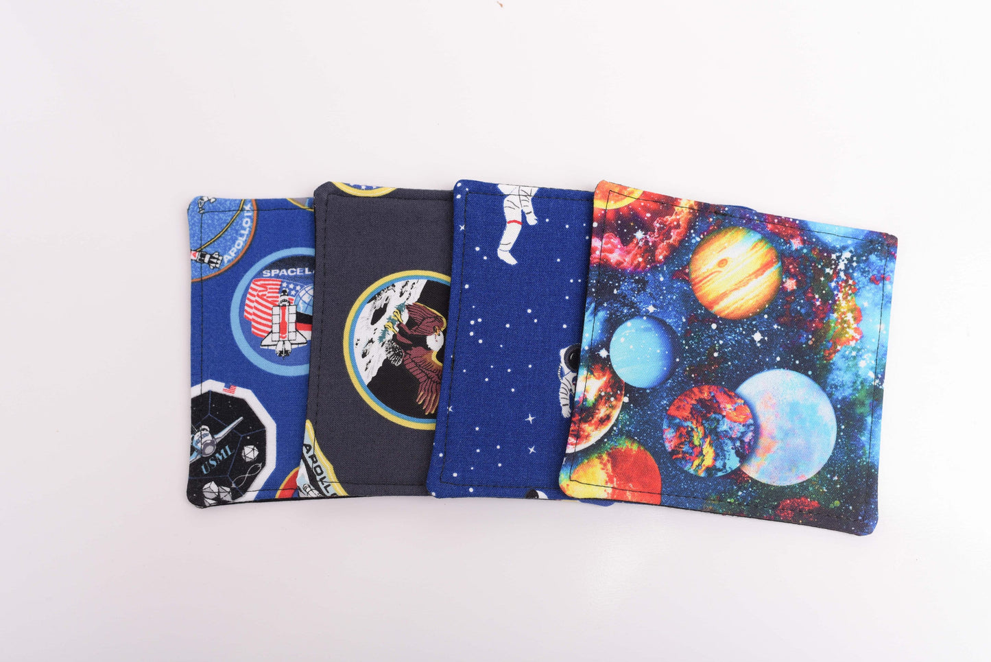 Assorted Space Fabric Coasters- Set of 4