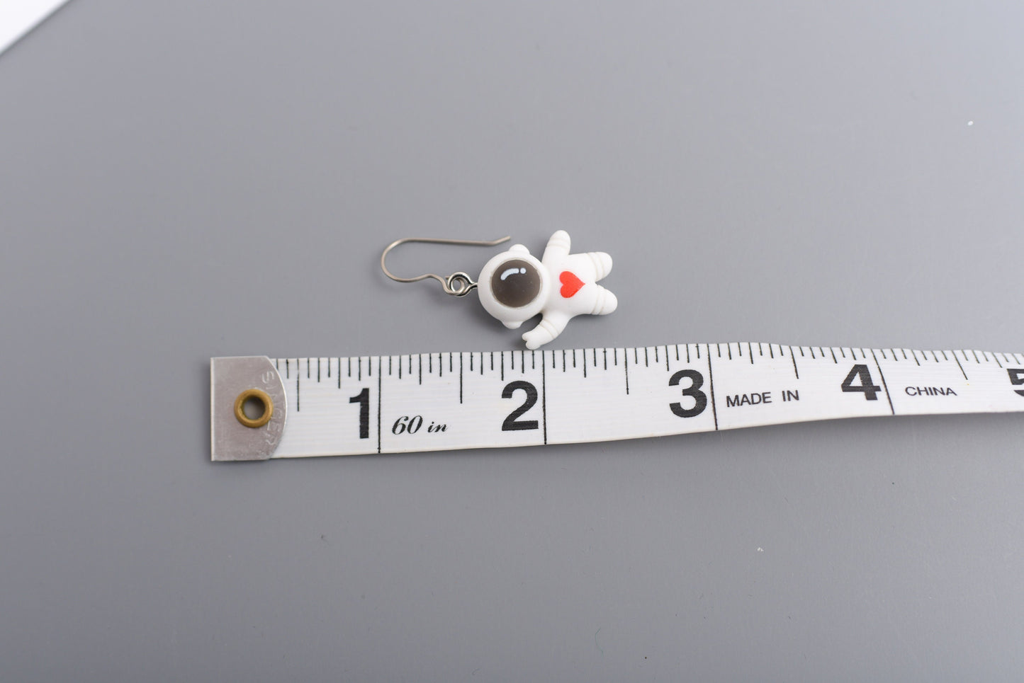 Cute Astronaut Love Dangle Earrings with Titanium Ear Wires