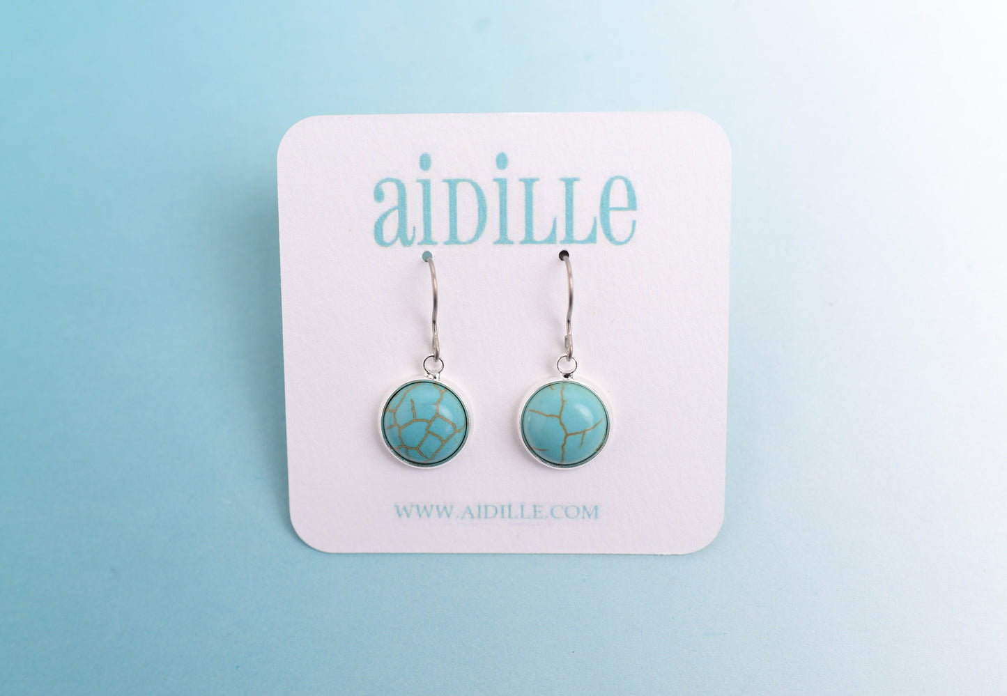 Turquoise Dangle Earrings with Titanium Ear Wires