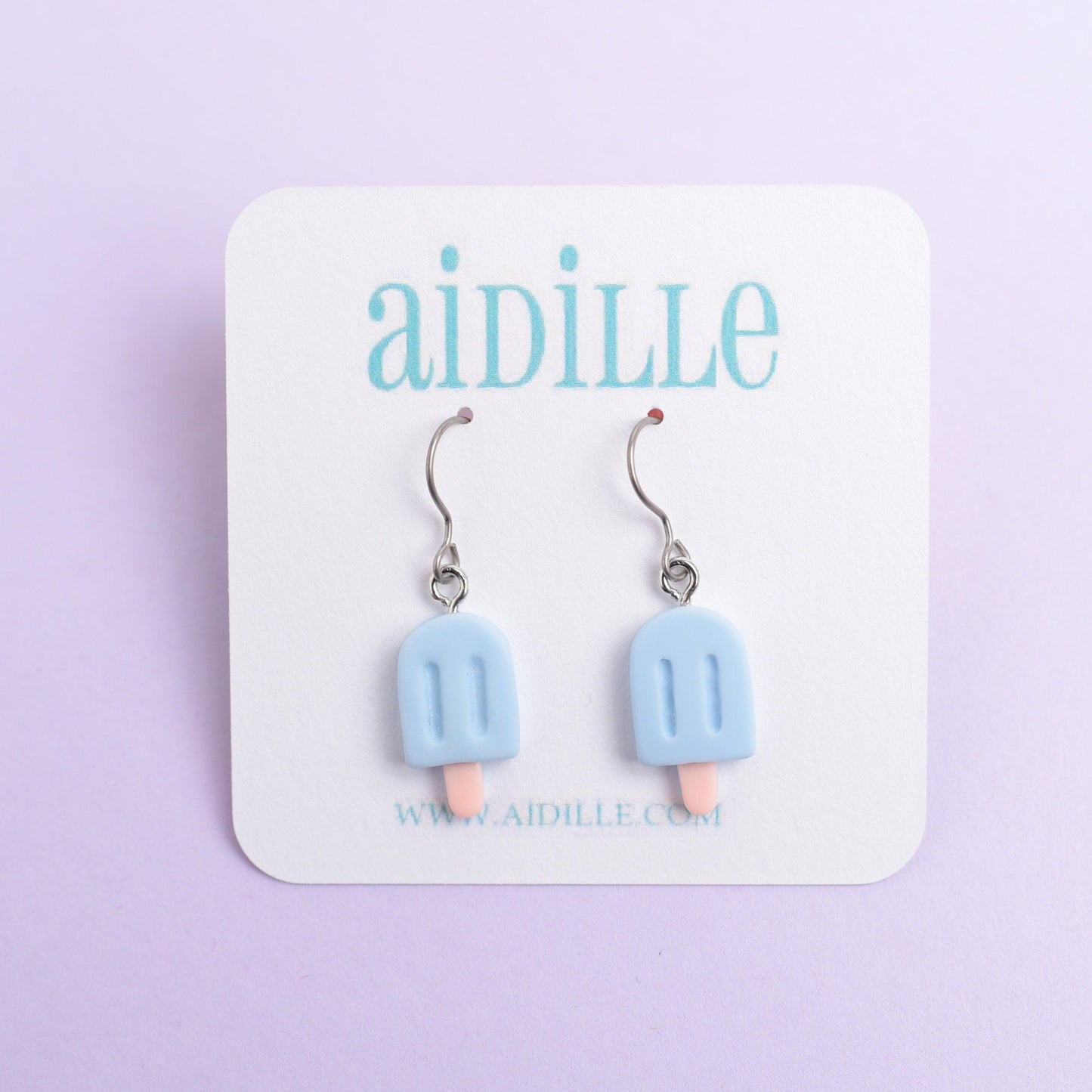 Pastel Popsicle Earrings with Titanium Ear Wires- Choose Purple, Blue, or Pink